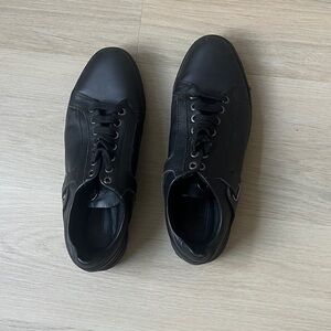 Versace black leather sneakers